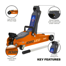 Load image into Gallery viewer, Sealey Trolley Jack 2 Tonne Low Profile Short Chassis - Orange
