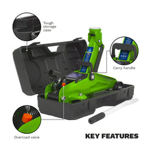 Load image into Gallery viewer, Sealey Trolley Jack 2 Tonne Short Chassis in Storage Case (450mm) - Hi-Vis Green