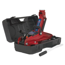Load image into Gallery viewer, Sealey Trolley Jack 2 Tonne Short Chassis in Storage Case (450mm) - Red