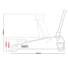 Load image into Gallery viewer, Sealey Trolley Jack 3 Tonne Long Reach Heavy-Duty Hi-Vis