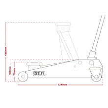 Load image into Gallery viewer, Sealey Trolley Jack 2.25 Tonne Low Profile Rocket Lift - Red
