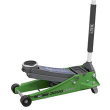 Load image into Gallery viewer, Sealey Trolley Jack 3 Tonne Low Profile Rocket Lift - Hi-Vis Green