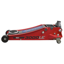 Load image into Gallery viewer, Sealey Trolley Jack 3 Tonne Low Profile Rocket Lift Red (85/500mm)