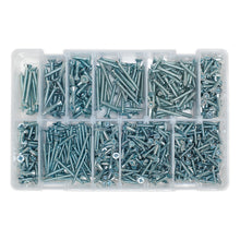 Load image into Gallery viewer, Sealey Self-Tapping Screw Assortment 600pc Countersunk Pozi Zinc
