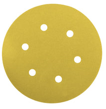 Load image into Gallery viewer, Abracs "Gold" Hook & Loop 150mm x 240Grit - 6 Hole - Pack 25