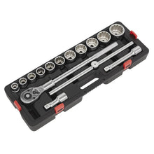 Load image into Gallery viewer, Sealey Socket Set 15pc 3/4" Drive 12pt WallDrive Metric (Premier)
