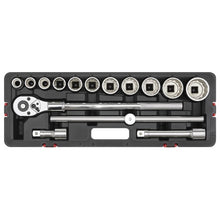 Load image into Gallery viewer, Sealey Socket Set 15pc 3/4" Drive 12pt WallDrive Metric (Premier)