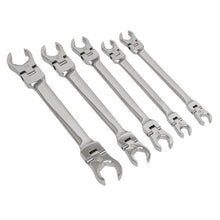Load image into Gallery viewer, Sealey Flexi-Head Flare Nut Spanner Set 5pc (Premier)