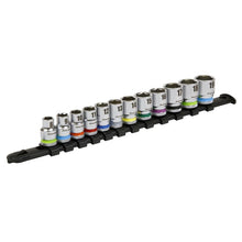Load image into Gallery viewer, Sealey Socket Set 12pc 3/8" Drive 6pt WallDrive Metric (Premier)