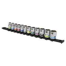 Load image into Gallery viewer, Sealey Socket Set 12pc 3/8" Drive 6pt WallDrive Metric (Premier)