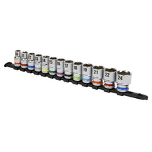 Load image into Gallery viewer, Sealey Socket Set 13pc 1/2" Drive 6pt WallDrive Metric (Premier)