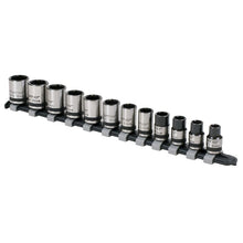 Load image into Gallery viewer, Sealey Socket Set 12pc 3/8" Drive Lock-On 6pt Metric - Black Series (Premier)