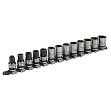 Load image into Gallery viewer, Sealey Socket Set 13pc 1/2" Drive Lock-On 6pt Metric - Black Series (Premier)