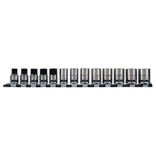 Load image into Gallery viewer, Sealey Socket Set 13pc 1/2" Drive Lock-On 6pt Metric - Black Series (Premier)