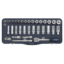 Load image into Gallery viewer, Sealey Socket Set 34pc 3/8" Drive Lock-On 6pt Metric (Premier)
