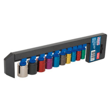 Load image into Gallery viewer, Sealey Multi-Coloured Socket Set 10pc 3/8" Drive 6pt WallDrive Metric (Premier)