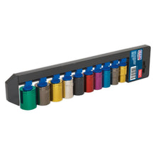 Load image into Gallery viewer, Sealey Multi-Coloured Socket Set 10pc 1/2" Drive WallDrive Metric (Premier)