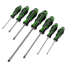 Load image into Gallery viewer, Sealey Screwdriver Set 7pc GripMAX - Slotted/Phillips - Hi-Vis Green (Premier)