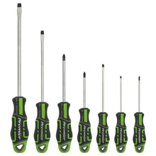 Load image into Gallery viewer, Sealey Screwdriver Set 7pc GripMAX - Slotted/Phillips - Hi-Vis Green (Premier)