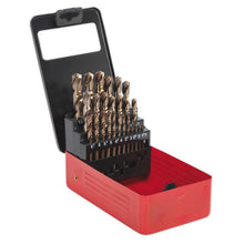 Load image into Gallery viewer, Sealey HSS Cobalt Split Point Fully Ground Drill Bit Set 25pc Metric