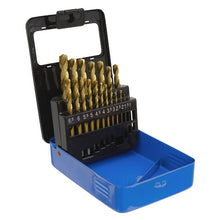 Load image into Gallery viewer, Sealey HSS Fully Ground Drill Bit Set 19pc DIN 338 Metric