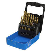 Load image into Gallery viewer, Sealey HSS Fully Ground Drill Bit Set 19pc DIN 338 Metric