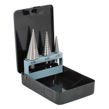 Load image into Gallery viewer, Sealey HSS 4341 Step Drill Bit Set 3pc Double Flute