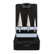 Load image into Gallery viewer, Sealey HSS 4341 Step Drill Bit Set 3pc Double Flute
