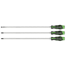 Load image into Gallery viewer, Sealey Extra-Long Hammer-Thru Screwdriver Set - Hi-Vis Green 450mm 3pc (Premier)