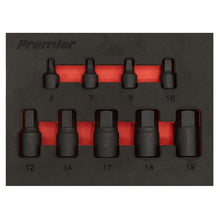 Load image into Gallery viewer, Sealey Low Profile Impact Hex Socket Bit Set 1/4" & 3/8" Sq Drive 9pc - Metric (Premier)