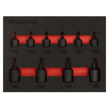 Load image into Gallery viewer, Sealey Low Profile TRX-Star* Impact Socket Bit Set 1/4" & 3/8" Drive 10pc in Storage Tray (Premier)