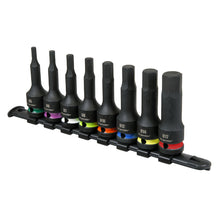 Load image into Gallery viewer, Sealey Hex Impact Socket Bit Set 8pc 1/2" Drive (Premier)
