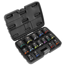 Load image into Gallery viewer, Sealey Impact Socket Set 16pc 1/2" Drive Metric Colour-Coded (Premier)