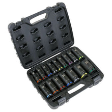 Load image into Gallery viewer, Sealey Impact Socket Set 16pc 1/2" Drive Deep Metric Colour-Coded (Premier)