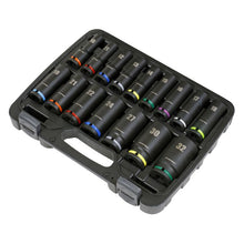 Load image into Gallery viewer, Sealey Impact Socket Set 16pc 1/2" Drive Deep Metric Colour-Coded (Premier)