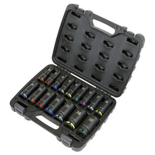 Load image into Gallery viewer, Sealey Impact Socket Set 16pc 1/2" Drive Deep Metric Colour-Coded (Premier)