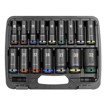 Load image into Gallery viewer, Sealey Impact Socket Set 16pc 1/2" Drive Deep Metric Colour-Coded (Premier)