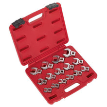 Load image into Gallery viewer, Sealey Crow's Foot Open-End Spanner Set 15pc 3/8" Drive - Metric (Premier)