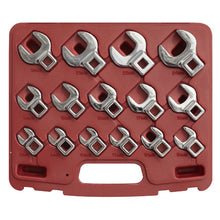 Load image into Gallery viewer, Sealey Crow's Foot Open-End Spanner Set 15pc 3/8" Drive - Metric (Premier)