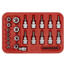 Load image into Gallery viewer, Sealey TRX-Star* Socket & Security Bit Set 29pc 1/4" & 3/8" Drive (Premier)