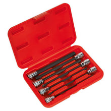 Load image into Gallery viewer, Sealey Hex Socket Bit Set 7pc 3/8" Drive - 150mm Metric (Premier)