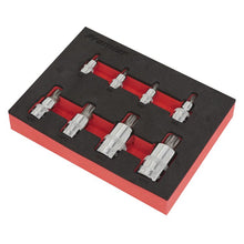 Load image into Gallery viewer, Sealey Spline Socket Bit Set 8pc 1/4", 3/8" & 1/2" Sq Drive in Storage Tray