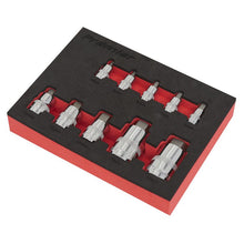 Load image into Gallery viewer, Sealey Hex Socket Bit Set 10pc Stubby 1/4", 3/8" & 1/2" Sq Drive in Storage Tray (Premier)