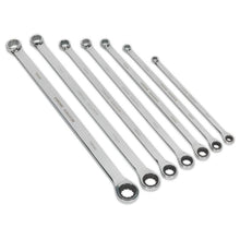 Load image into Gallery viewer, Sealey Double Ring Ratchet/Fixed Spanner Set 7pc Extra-Long Metric (Premier)
