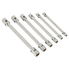 Load image into Gallery viewer, Sealey Double Flexi-Head Socket Spanner Set 6pc Fully Polished Metric (Premier)