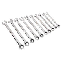 Load image into Gallery viewer, Sealey Combination Ratchet Spanner Set 10pc Extra-Long Metric (Premier)