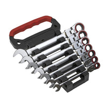 Load image into Gallery viewer, Sealey Flexi-Head Ratchet Combination Spanner Set 7pc Metric Platinum Series (Premier)