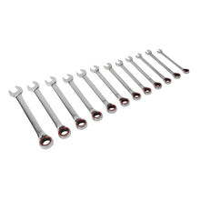 Load image into Gallery viewer, Sealey Reversible Ratchet Combination Spanner Set 12pc Metric Platinum Series (Premier)