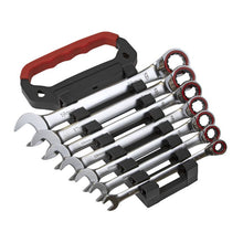 Load image into Gallery viewer, Sealey Reversible Ratchet Combination Spanner Set 7pc Metric Platinum Series (Premier)