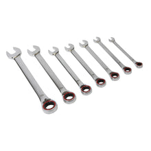 Load image into Gallery viewer, Sealey Reversible Ratchet Combination Spanner Set 7pc Metric Platinum Series (Premier)